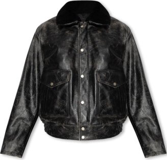 ‘L-MUDS-FUR’ Leather Jacket - Black