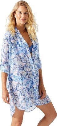 Abalone High-Low Boyfriend Shirt (Blue Monday) Women's Swimwear