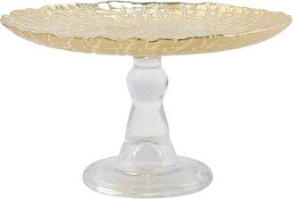 Rufolo Glass Gold Crocodile Small Cake Stand-AA