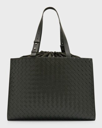 Men's Medium Cassette Paper Intrecciato Leather Tote Bag