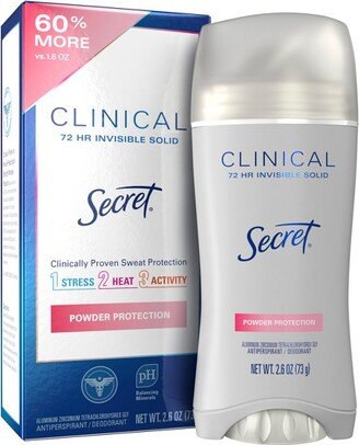 Secret Clinical Strength Invisible Solid Antiperspirant and Deodorant for Women - Protecting Powder - 2.6oz