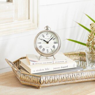 Studio 350 Silver Stainless Steel Traditional Clock