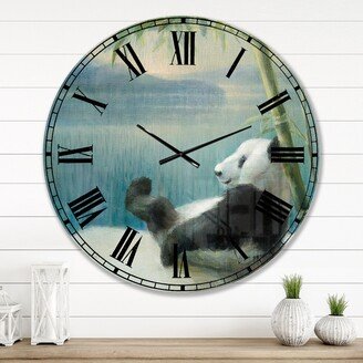 Designart 'Panda after a long day' Traditional Large Wall CLock