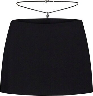 Strap Detailed High Waist Mini Skirt