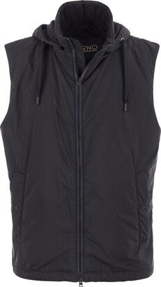 Drawstring Hooded Vest-AB