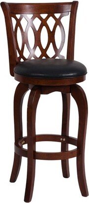 Shapel Faux Leather Swivel Bar Stool in Dark Cherry - Lexicon