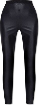 Logo Waistband High-Waist Stretched Leggings-AA