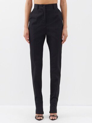 High-rise Zipped-cuff Cady Trousers