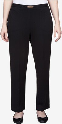 Petite Park Place Stretch Knit Buckle Ponte Pants, Petite & Petite Short