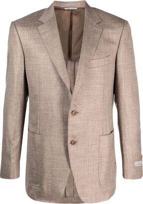 Notched-Lapels Single-Breasted Blazer-AC