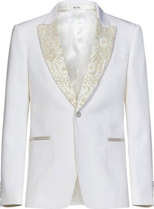 Single Breasted Embroidered-Design Blazer