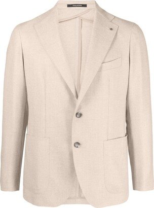 Single-Breasted Wool-Blend Blazer-AJ