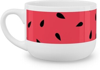 Mugs: Watermelon Fruit Seeds Latte Mug, White, 25Oz, Red