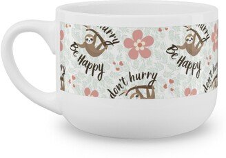 Mugs: Don't Hurry Be Happy - Beige Latte Mug, White, 25Oz, Beige