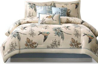 Gracie Mills 7-pc Textiles Quincy Comforter Set, Khaki - King