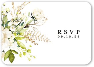 Rsvp Cards: Bright Bouquet Wedding Response Card, White, Signature Smooth Cardstock, Rounded