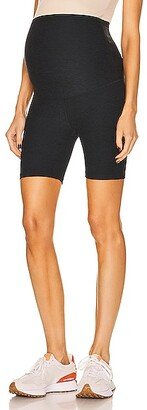 Spacedye Cruiser Maternity Biker Short in Black