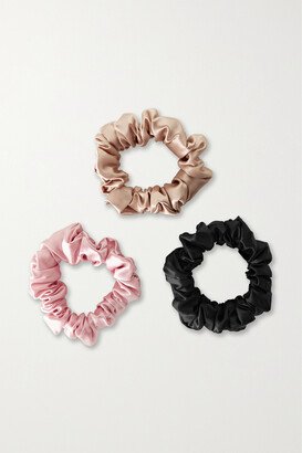 Set Of 3 Silk Hair Ties - Multi