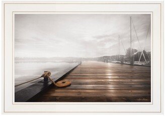 Newport Dock I by Lori Deiter, Ready to hang Framed Print, White Frame, 21