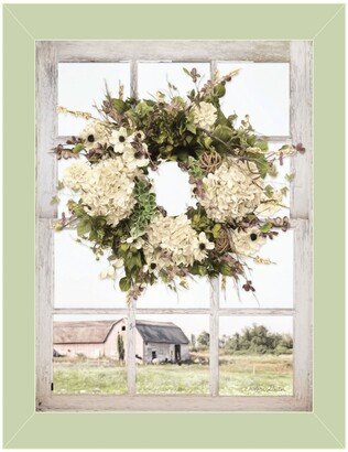Pleasant View by Lori Deiter, Ready to hang Framed Print, Light Green Window-Style Frame, 14