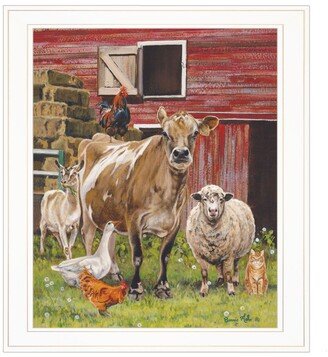 Barnyardigans by Bonnie Mohr, Ready to hang Framed Print, White Frame, 15