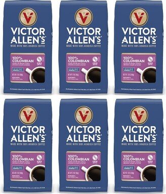 Victor Allen's Coffee 100% Colombian, Medium Roast, Ground Coffee, 6 Pack - 12oz Bags