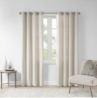 Gracie Mills Polyester Solid Piece Dyed Grommet Top Window Panel Curtain, Natural - 50x84