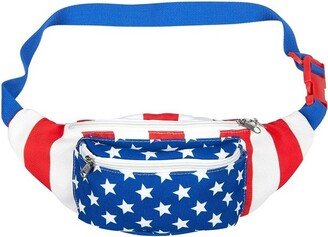 Juvale American Flag Fanny Pack for Women and Men, Patriotic USA Crossbody Bag with Adjustable Waist Belt Straps for 4th of July, 15 x 5 x 3 In