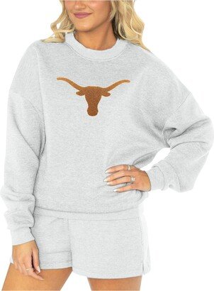 Women's Gameday Couture Ash Texas Longhorns Team Effort Pullover Sweatshirt and Shorts Sleep Set