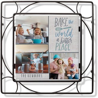 Trivets: Bake A Better Place Trivet, Ceramic, Gray