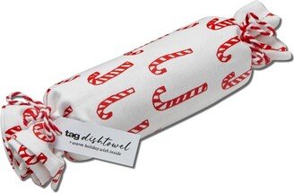 tagltd Candy Cane Cracker Dishtowel