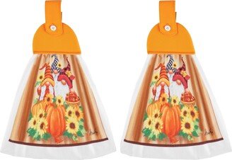 Collections Etc Fall Gnome Trio Hanging Kitchen Towels - Set of 2