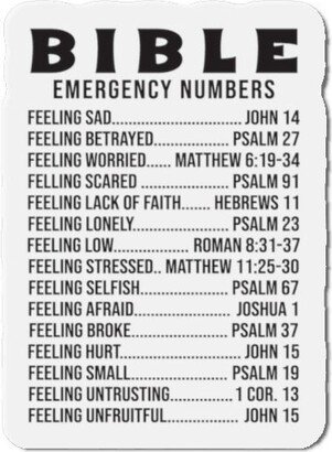 Bible Emergency Numbers Magnets, Religious Inspirational Refrigerator Magnets