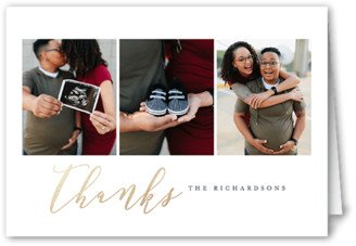Thank You Cards: Show Thanks Thank You Card, White, 3X5, Matte, Folded Smooth Cardstock