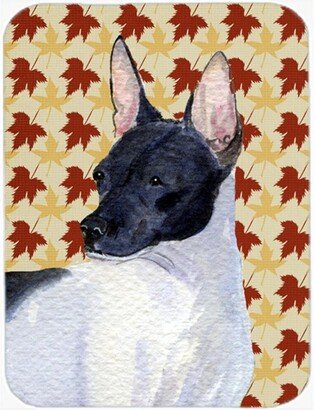 SS4376LCB 12 x 15 Rat Terrier Fall Leaves Portrait Glass Cutting Board