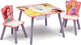 Disney Princess Kids' Table and Chair Set with Storage (2 Chairs Included) - Greenguard Gold Certified - 3ct