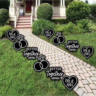 Big Dot Of Happiness Mr. & Mrs. - Lawn Decor - Outdoor Black & White Party Yard Decor - 10 Pc