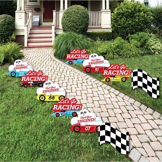 Big Dot Of Happiness Let's Go Racing - Racecar - Lawn Decor - Outdoor Party Yard Decor - 10 Pc