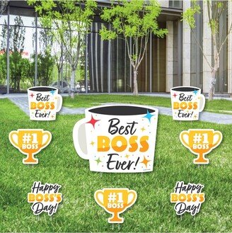 Big Dot Of Happiness Happy Boss's Day - Outdoor Lawn Decor - Best Boss Ever Yard Signs - Set of 8