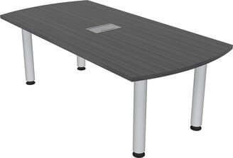 Skutchi Designs, Inc. 6 Person Arc Rectangle Conference Table Silver Post Leg Power And Data