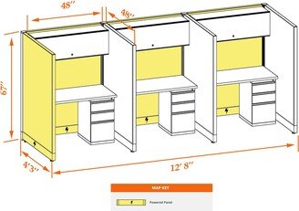 cubicles.com Cubicle Stations 67H 3pack Inline Powered