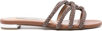 Crystal-Embellished Flat Sandals