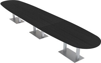 Skutchi Designs, Inc. 18 Person Boval Shaped Modular Conference Table Metal Bases w/Electric