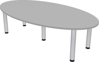 Skutchi Designs, Inc. 7x4 Oval Conference Room Table With Power And Data Silver Post Legs