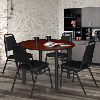 Regency Seating 48-inch Round Table with Black Post Legs