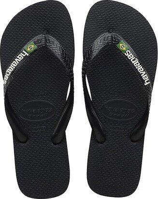 Brazil Logo Unisex Flip Flops (Black/Black) Women's Sandals