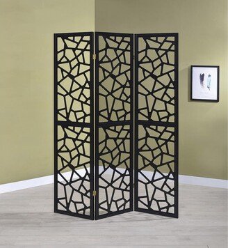 CDecor Brownlee Black 3-panel Folding Screen