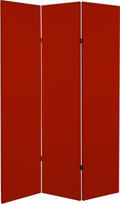6 ft. Tall Double Sided Antique Red Canvas Room Divider