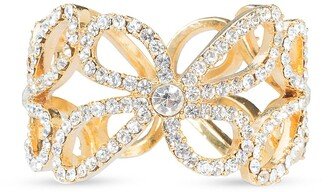 Nomi K 24K Goldplated Crystal Flower 4-Piece Napkin Ring Set