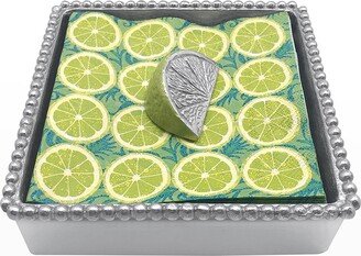 Green Lime Wedge Beaded Napkin Box Set